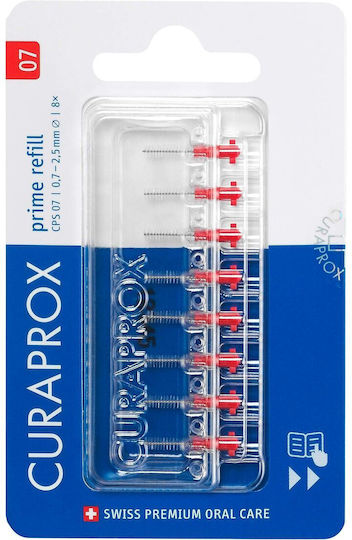 Curaprox Prime Refill Rezerve pentru Periuțe Interdentare 0.7mm Roșu 1buc