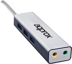 Approx USB51HUB External USB 2.0 Sound Card Gray