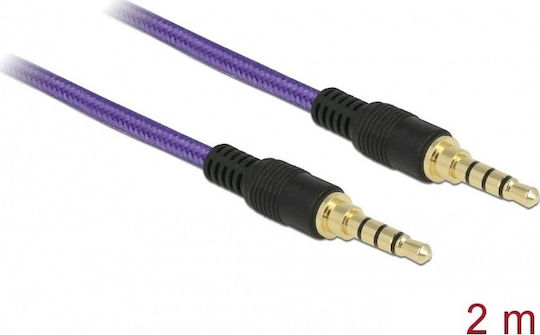 DeLock Καλώδιο Ήχου TRRS 3.5mm male - 3.5mm male Μωβ 2m με Επίχρυσους Ακροδέκτες 85599