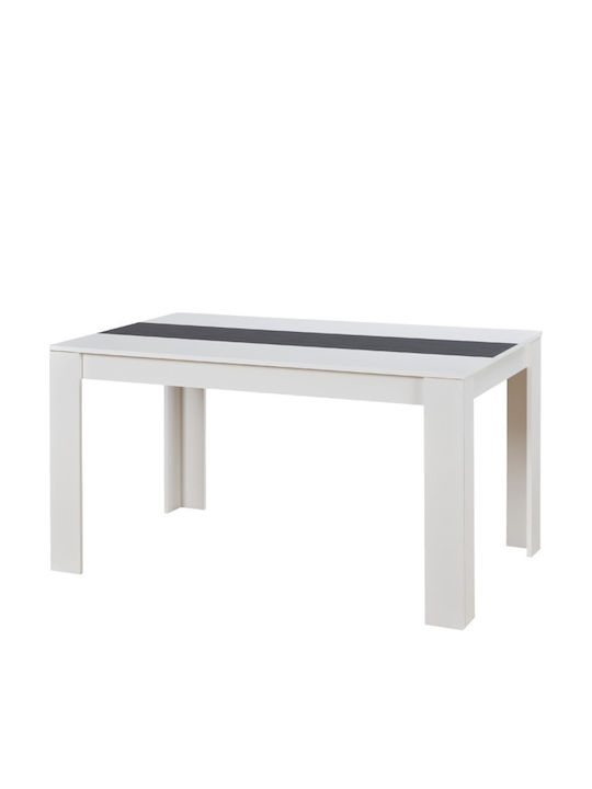 Domus Table Dining Room Wooden White / Black-Grey Wood 135x80.5x74.5cm