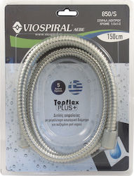 Viospiral Topflex Furtun de duș spiralat Inox 150cm Argint