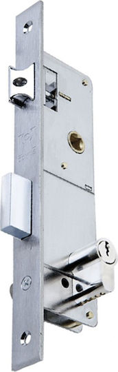 Domus Recessed Lock Front door Recessed Locks with Center 30mm Silver Left