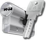 Domus Κύλινδρος Κλειδαριάς Ασφαλείας Alfa 83mm (30-53) με 5 Κλειδιά Ασημί