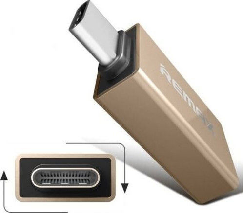 Remax OTG RA-OTG1 Converter USB-C Male to USB-A Female Gold 1 Piece