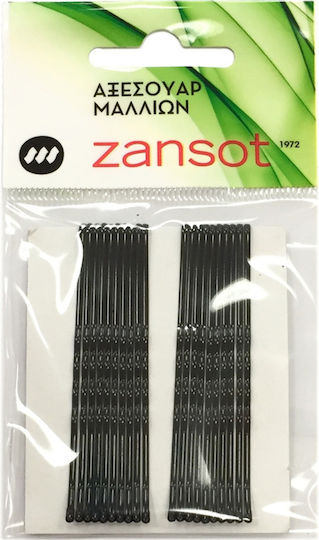 Zan Sot Απλά Τσιμπιδάκια Μαλλιών Μαύρα 20τμχ