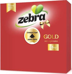 Zebra Gold Луксозна Червена Салфетка 33x33см 45бр