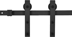 vidaXL Door Mechanism Lock Μηχανισμός Συρόμενης Μεσόπορτας Ατσάλινος 200cm Black 145265