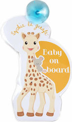 Sophie La Girafe Boy / Girl Baby on Board Car Sign Κίτρινο with Suction Cup