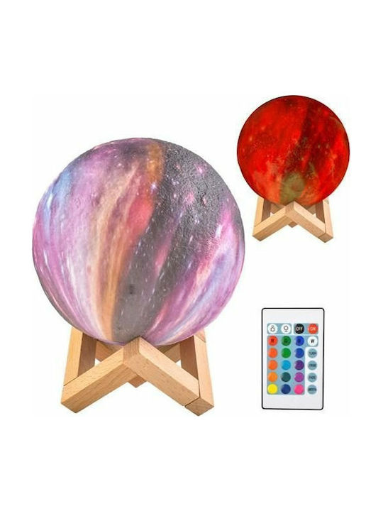 Decorative Lamp with RGB Lighting Moon Light LED Battery Moon 3D Night Lamp 20 Color Combinations Multicolour