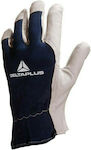 Delta Plus Βαμβακερά Γάντια Εργασίας Δερμάτινα 0.9mm Μπλε