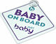 Just Baby Semn Baby on Board cu Ventuză Alb