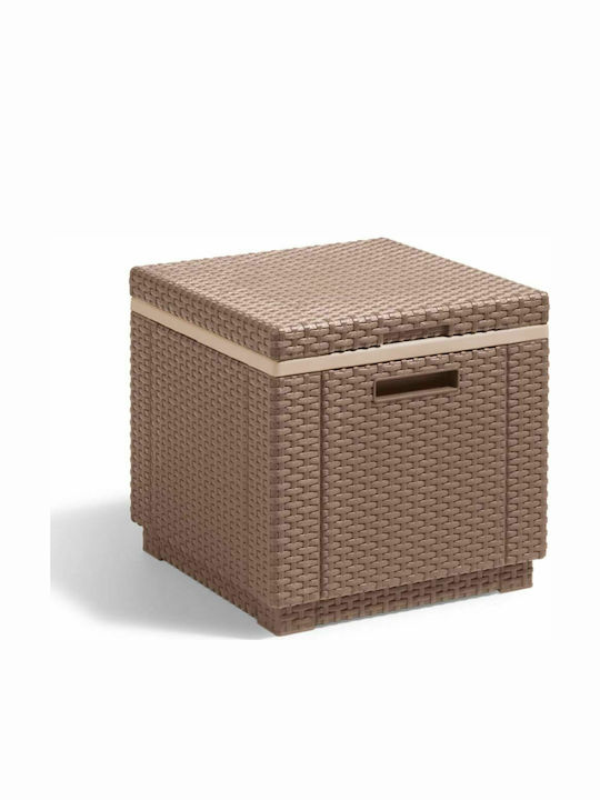 Ice Cube Auxiliary Outdoor Polypropylene Table Brown 42x42x41cm