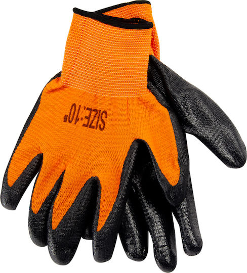 TnS Arbeitshandschuhe Garten Orange Nitril/Polyester 1Stück