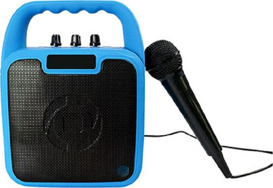 Celly Karaoke-System mit einem Kabelgebundenen Mikrofon Party - Wireless Speaker KIDSPARTYBL in Blau Farbe