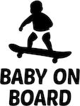 Σήμα Baby on Board με Αυτοκόλλητο No 13 Μαύρο