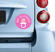 Girl Baby on Board Car Sign Ροζ Sticker No 34