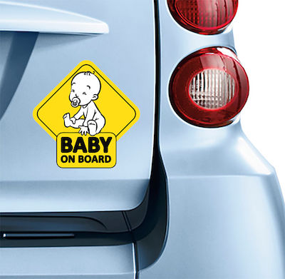 Boy / Girl Baby on Board Car Sign Κίτρινο Sticker No 89