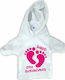 Semn Baby on Board Tricou cu Ventuză Little Feet Alb