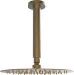 Armando Vicario Inox Round Ceiling Showerhead Antique Brass Ø23cm Slim