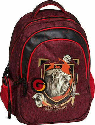 Graffiti Harry Potter Gryffindor Σχολική Τσάντα Πλάτης Δημοτικού σε Μπορντό χρώμα Μ30 x Π14 x Υ44cm