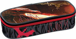 Graffiti Oval Pencil Case with 1 Compartment Red