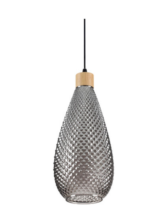 Ideal Lux Bergen Pendant Light Single-Light for Socket E27 Gray