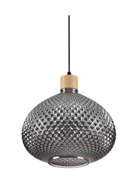 Ideal Lux Bergen Pendant Light Single-Light for Socket E27 Gray