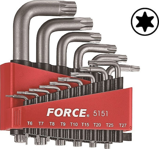 Force Σετ 15 Κλειδιά Torx σε Σχήμα L
