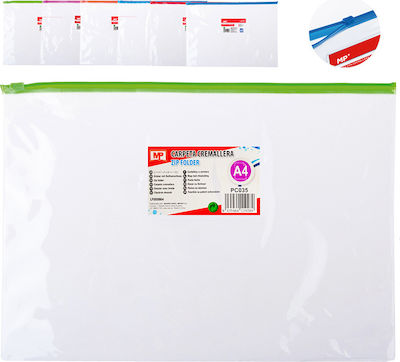 Madrid Papel Folder Transparent with Zipper for Paper A4 (Μiscellaneous colours)