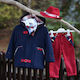 Mi Chiamo Baptism Suit for Boys Red A4261-M 5 Pieces