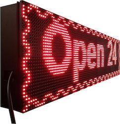 Aido Κυλιόμενη Πινακίδα LED Διπλής Όψης Αδιάβροχη 100x20cm Κόκκινο