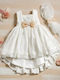 Lollipop Celebrations Weiß Taufset Kleidung mit Kleid , Haar-Accessoires & Strickjacke 3Stück