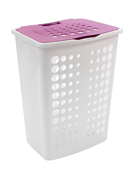 Curver Victor Laundry Basket Plastic with Cap 45x34x57cm White 60lt