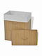 vidaXL Wäschekorb aus Bamboo Faltbar mit Deckel 40x30x60cm Braun
