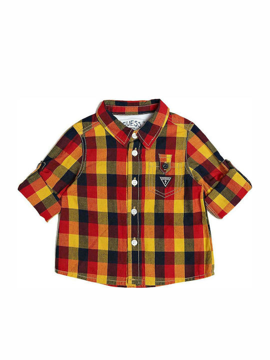 Guess Shirt Long Sleeve Shirt I73H00W8N90-L072 Plaid Shirt Boy