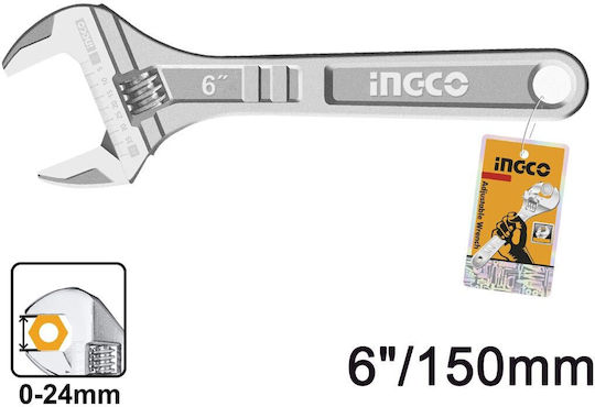Ingco French Wrench with Adjustable Opening 19mm 150mm 6"
