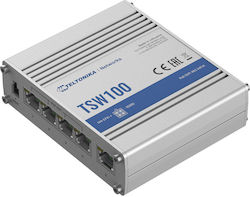 Teltonika TSW100 Unmanaged L2 PoE+ Switch με 5 Θύρες Gigabit (1Gbps) Ethernet