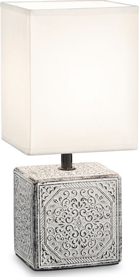 Ideal Lux Kali Ceramic Table Lamp for Socket E14 with Gray Shade and Base