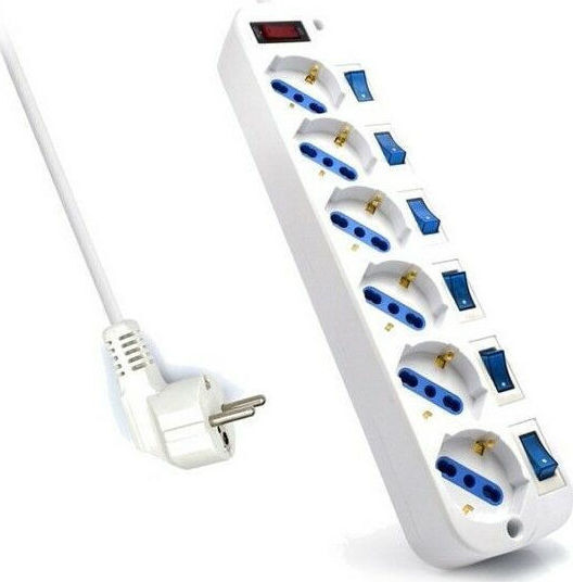 Ewent Power Strip with Surge Protection 6 Positions with Switch and Cable 3m