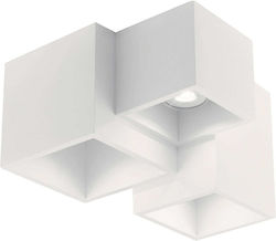 Fan Europe Foster Modern Mount Plaster Ceiling Light GU10 23cm White I-FOSTER-PL3