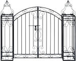 vidaXL Metallic Garden Gate Black 1x1.22m