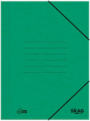 Skag Elastic Prespan File Folder with Rubber Band for A4 Sheets Green