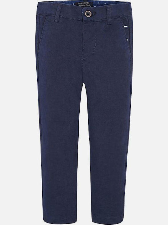 Mayoral Kids Fabric Trousers Navy Blue