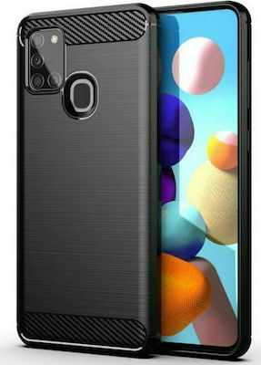 Tech-Protect Carbon Silicone Back Cover Black (Galaxy A21s)