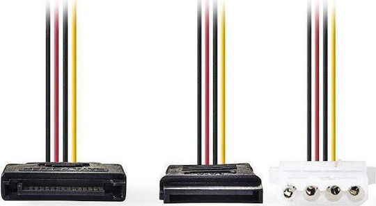 Nedis 15-Pin Sata - 15-Pin Sata / 4-Pin Molex Cable 0.15m Πολύχρωμο CCGP73555VA015