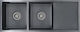 vidaXL Drop-In Sink Inox Brushed W111.5xD44cm Black