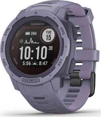 Garmin Instinct Solar 45mm Αδιάβροχο Smartwatch με Παλμογράφο (Orchid)