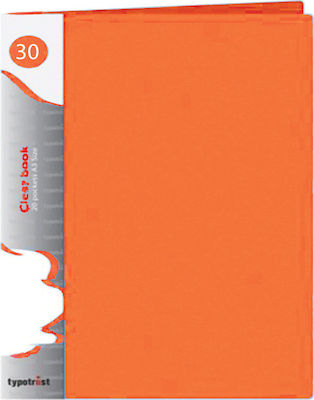 Typotrust Ντοσιέ Σουπλ με 30 Διαφάνειες για Χαρτί A4 Πορτοκαλί