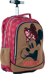 Gim Minnie Σχολική Τσάντα Τρόλεϊ Δημοτικού σε Ασημί χρώμα Μ35 x Π15 x Υ46cm