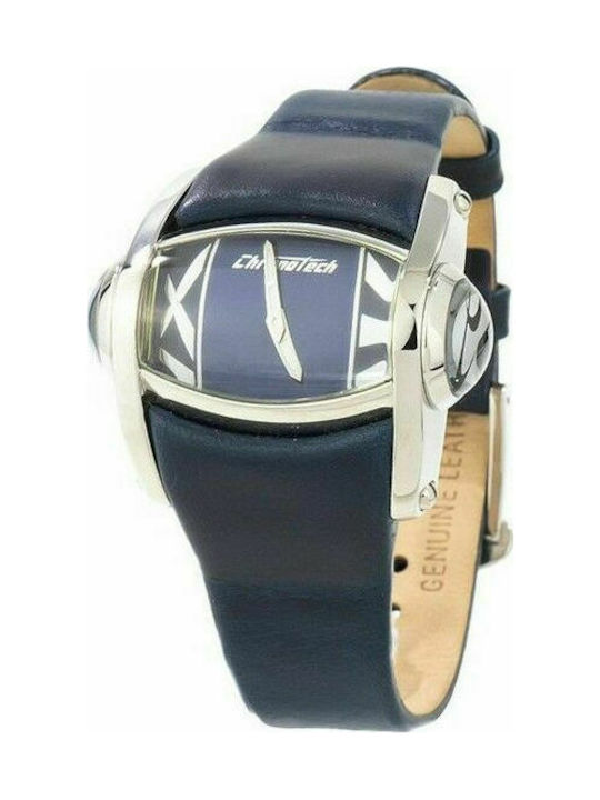 Chronotech Watch with Blue Leather Strap CT7681...